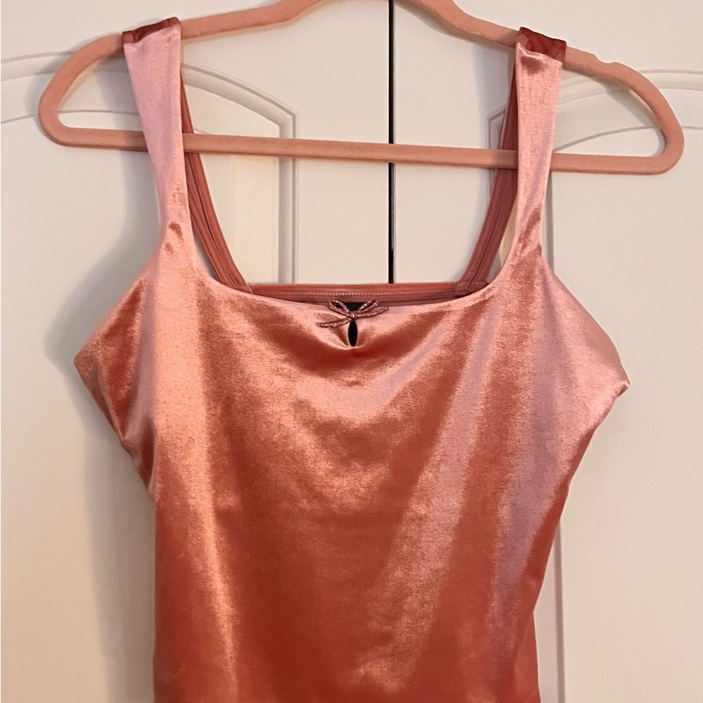 Wild Fable Satin Camisole in Shimmering Pink